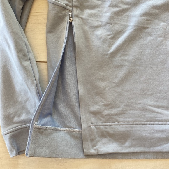 Lululemon Men City Sweat Crew Sweatshirt Sz L Linen Blue Side ZIP Hidden Pocket - Picture 6 of 13
